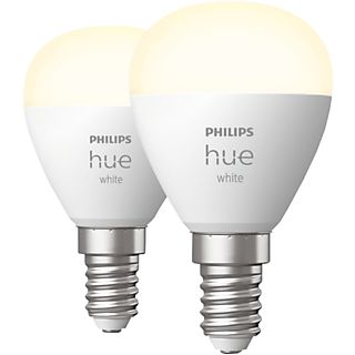 PHILIPS HUE Confezione doppia white P45 E14 - lampada LED (Bianco)