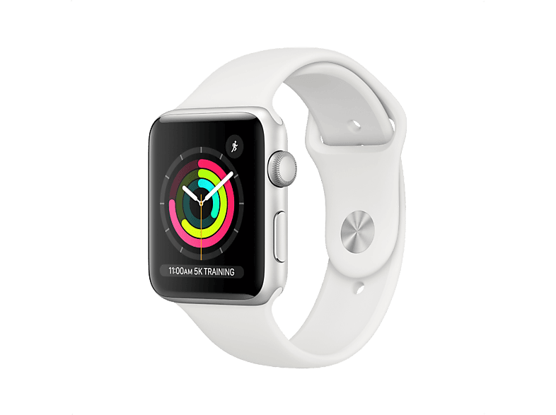 APPLE Watch Series 3 - Aluminium behuizing 42mm Silver - Sportbandje White