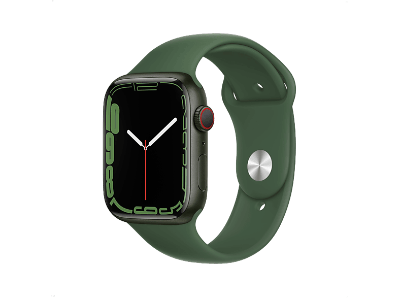 APPLE Watch Series 7 GPS - Boîtier Aluminium Green 45mm, Bracelet Sport Clover (MKN73NF/A)