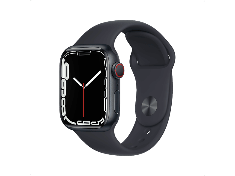 APPLE Watch Series 7 GPS + Cellular - Aluminium kast Midnight 41mm, Sportbandje Midnight (MKHQ3NF/A)