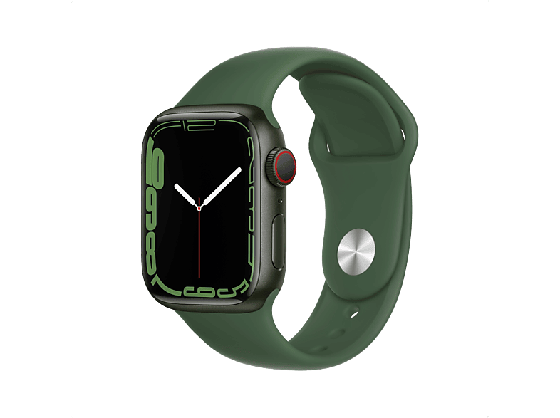 APPLE Watch Series 7 GPS + Cellular - Aluminium kast Green 41mm, Sportbandje Clover (MKHT3NF/A)