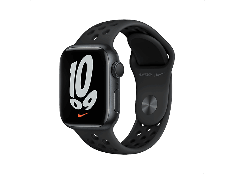 APPLE Watch Series 7 GPS + Cellular Nike - Boîtier Aluminium Midnight 41mm, Bracelet Sport Nike Anthracite