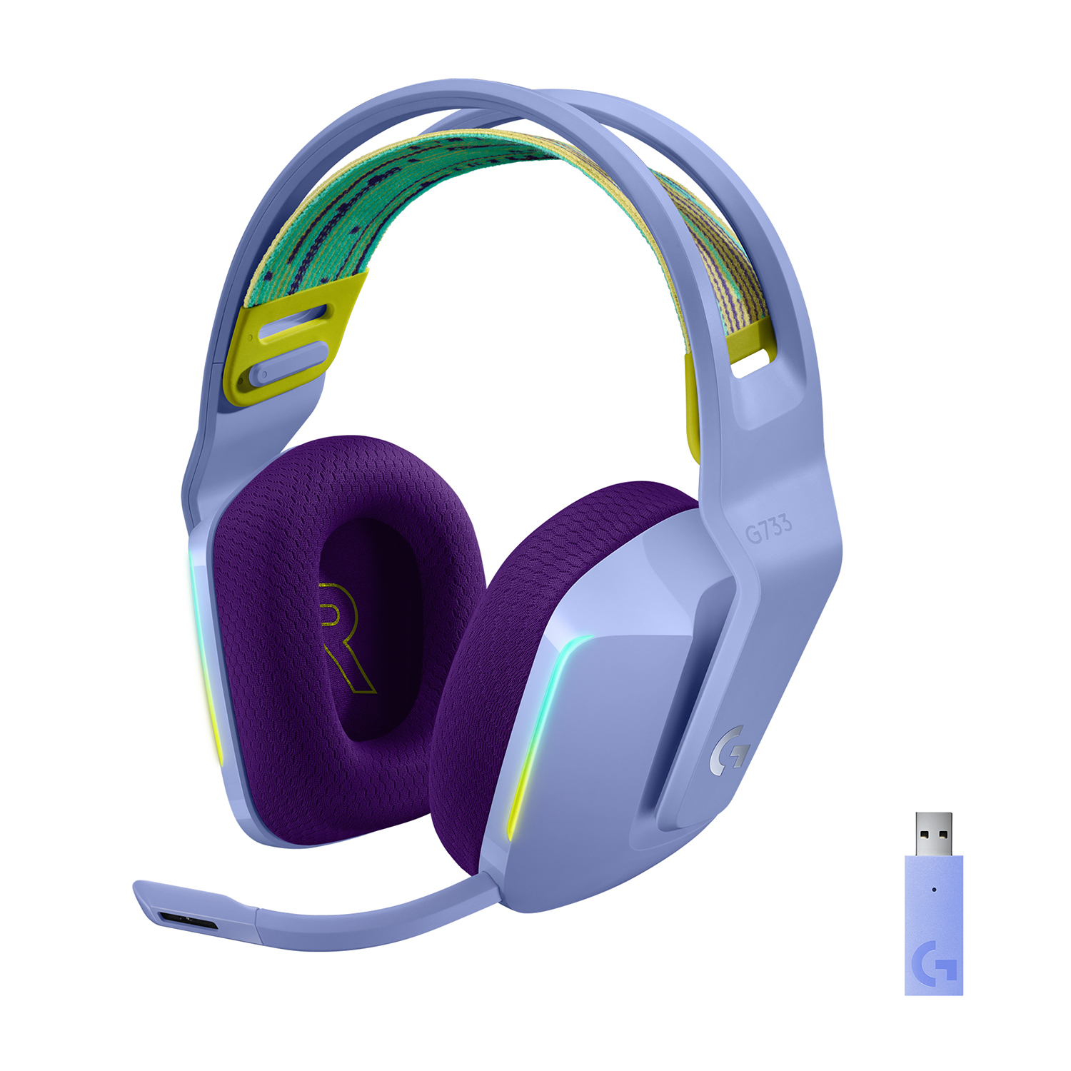 Logitech G733 Ps4/Pc Cuffie, Lilla