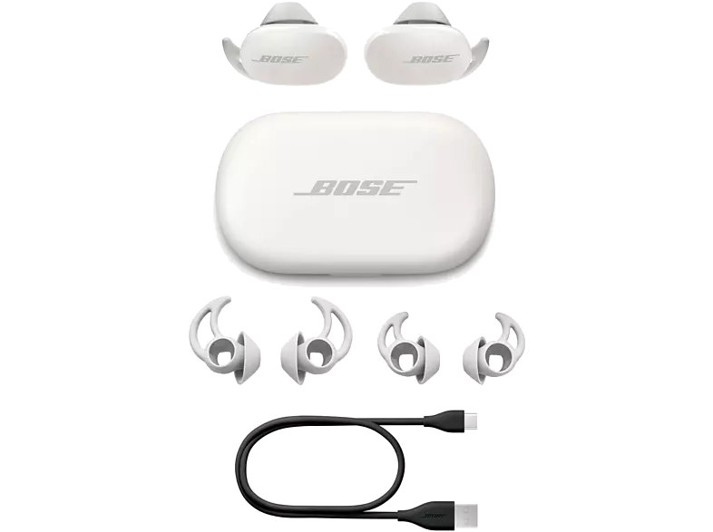 Bose Quietcomfort Earbuds auriculares realmente bluetooth soapstone cancelación de ruido efectiva color blanco quitecomfort 6h ipx4 control boton b8312620020 bt ml est.carga true wireless