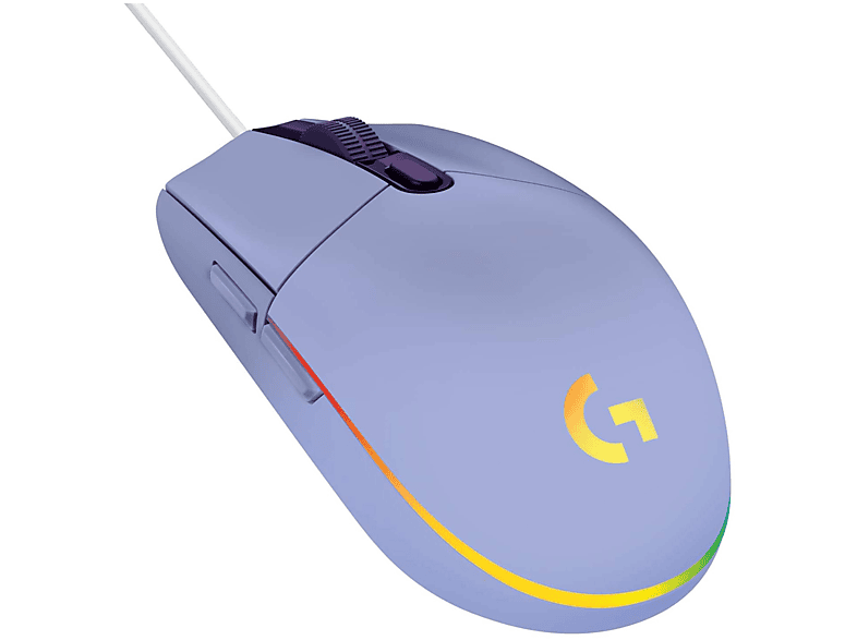 LOGITECH G203 LIGHTSYNC, Collegamento USB, Ingresso: Otticamente a diodi laser, Scrolling 2 direzioni, Risoluzione max 8000 dpi, forma ergonomica
