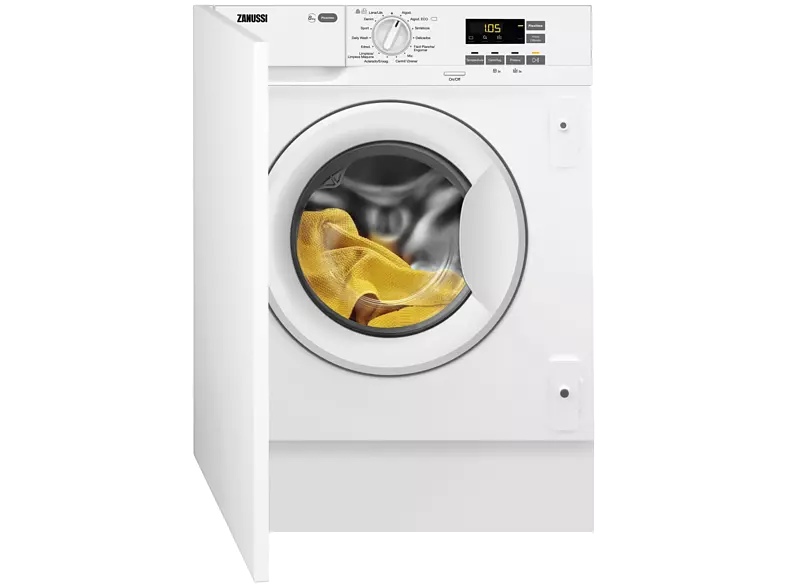 Lavadora carga frontal - Zanussi ZWI814UDWA, Integrable, 8 kg, 1400 rpm, 15 programas, Blanco