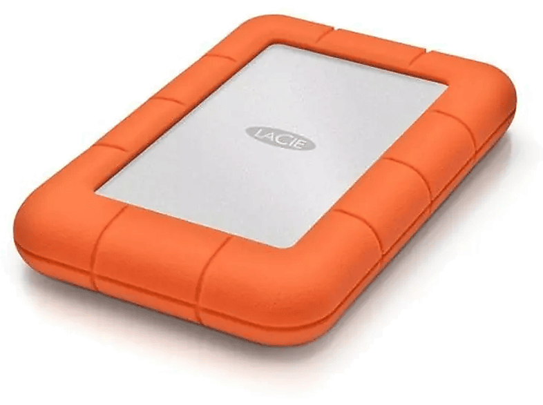 Disco 2 TB | LaCie Rugged Mini, USB C (3.1 Gen 1), Aluminio, Naranja