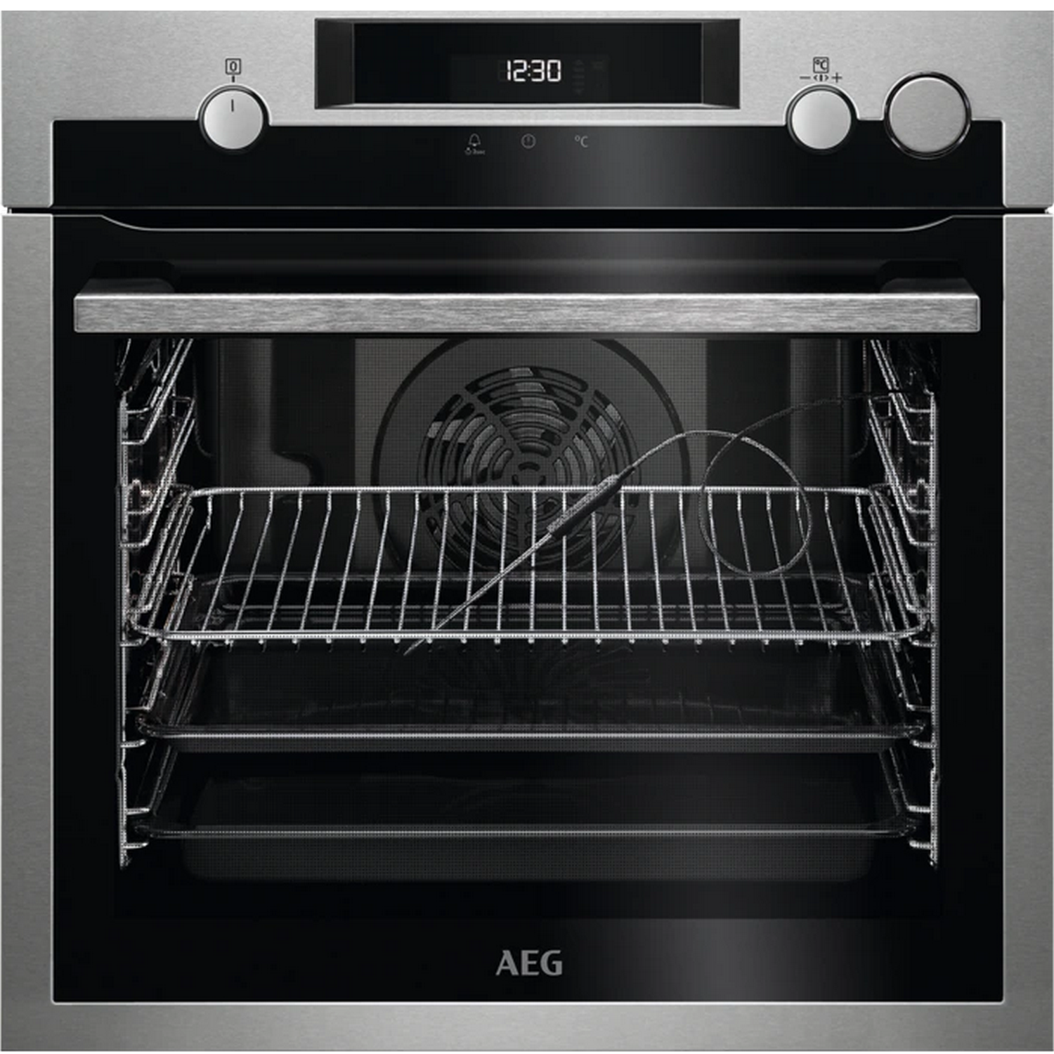 Horno - AEG BSE577121M, 75 l, Vapor, 3 Niveles, Pirolítico, Sonda térmica, 60 cm, Inox