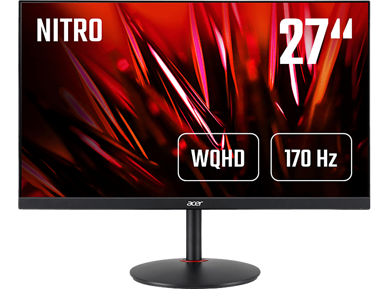 ACER XV272UKV 27 Zoll WQHD Gaming Monitor (1 ms Reaktionszeit, 170 Hz Overclock DisplayPort, 144 Hz DisplayPort/HDMI)
