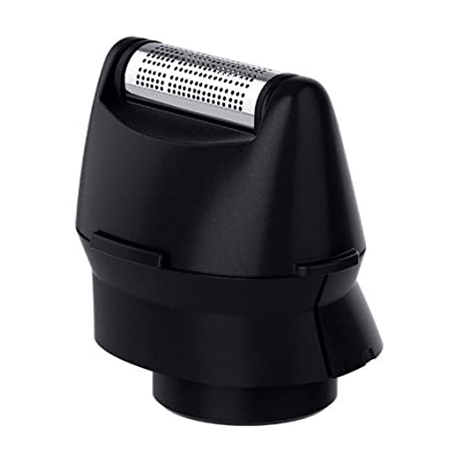 Testina del rasoio Philips nera, primo piano.