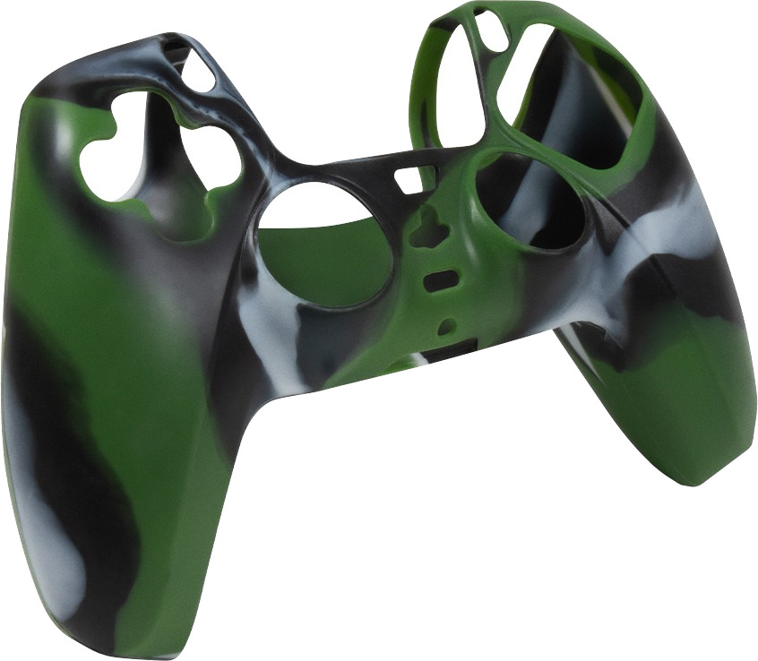 Camouflage-patterned controller for a gaming console.