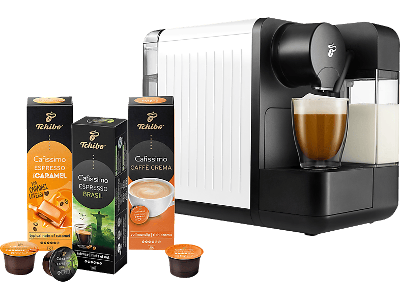 TCHIBO CAFISSIMO milk + 30 Kapseln Kapselmaschine Weiß