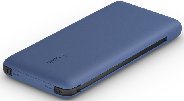 BELKIN Powerbank 10000 mAh avec câbles intégrés Bleu (BPB006BTBLU)