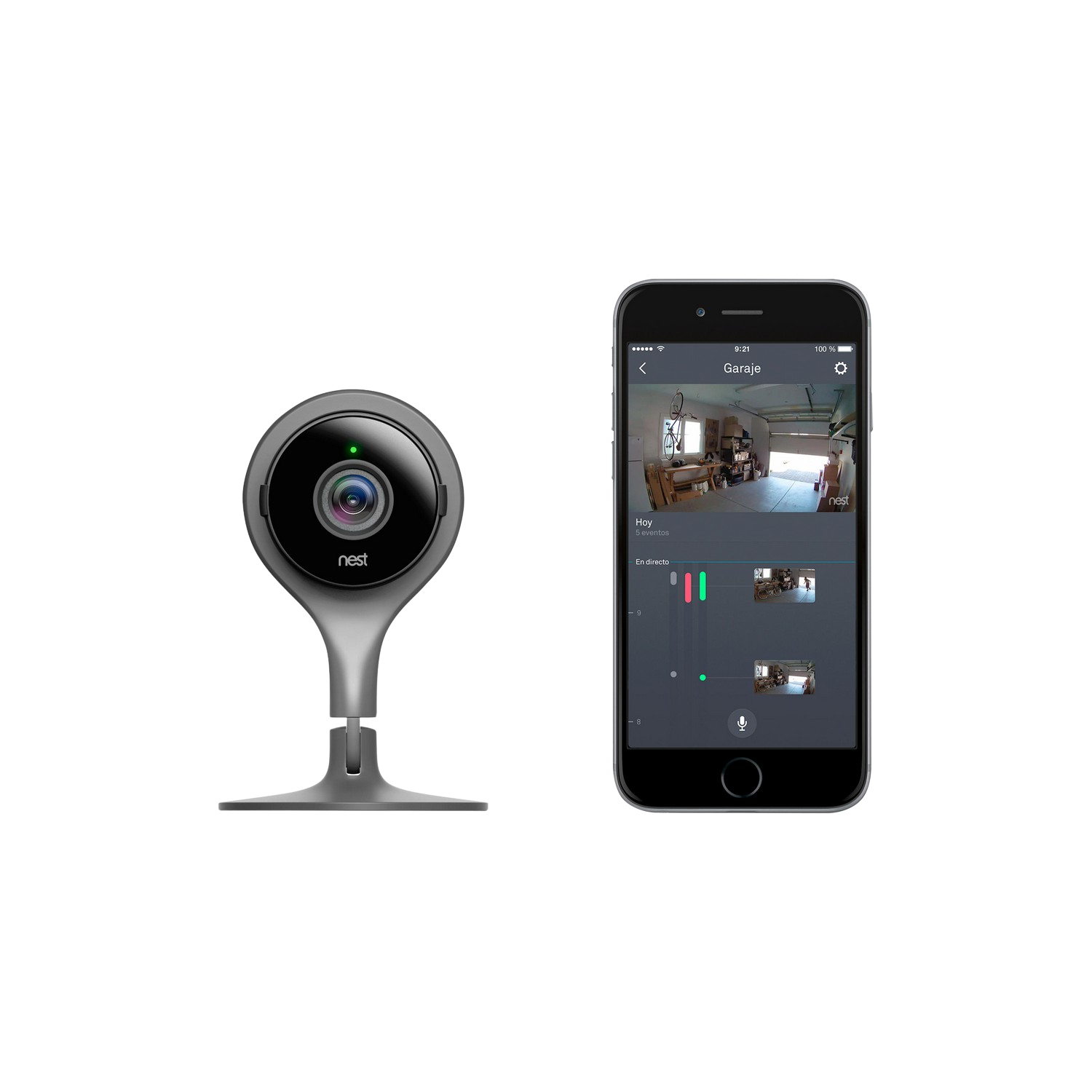 Vigilancia Wifi Google cam indoor para interior seguridad nestcam nc1102it hd 1080p 130º negro sin complicaciones en tu las 24 horas del 19201080 nesnc1102it