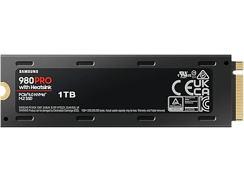 SAMSUNG Interne SSD-schijf 1 TB 980 Pro PCIe 4.0 NVMe M.2 Heatsink (MZ-V8P1T0CW)