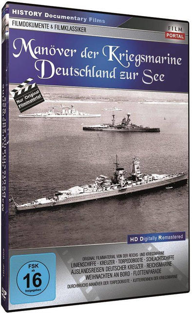 Eine DVD-Hülle mit einem Filmplakat, das Schlachtschiffe auf dem Meer mit deutschem Text zeigt.