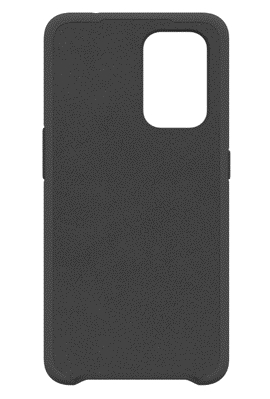 Schwarze Handyhülle mit Aussparung für Kamera und Knöpfe. Die Hülle hat eine matte Textur.