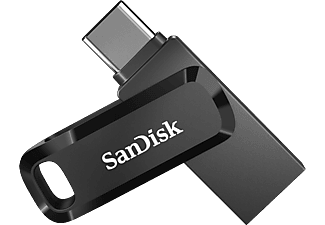 Memoria USB 64 GB - SanDisk Ultra Dual Drive Go, 2 en 1, USB-C, USB-A, 3.1, OTG, 150 MB/s, Negro
