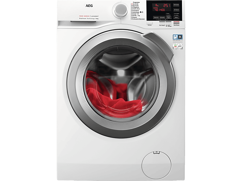 Waschmaschine AEG L7FBG61480 Serie 7000 ProSteam® mit Dampfprogramm  Waschmaschine (8 kg, 1400 U/Min., A) | MediaMarkt