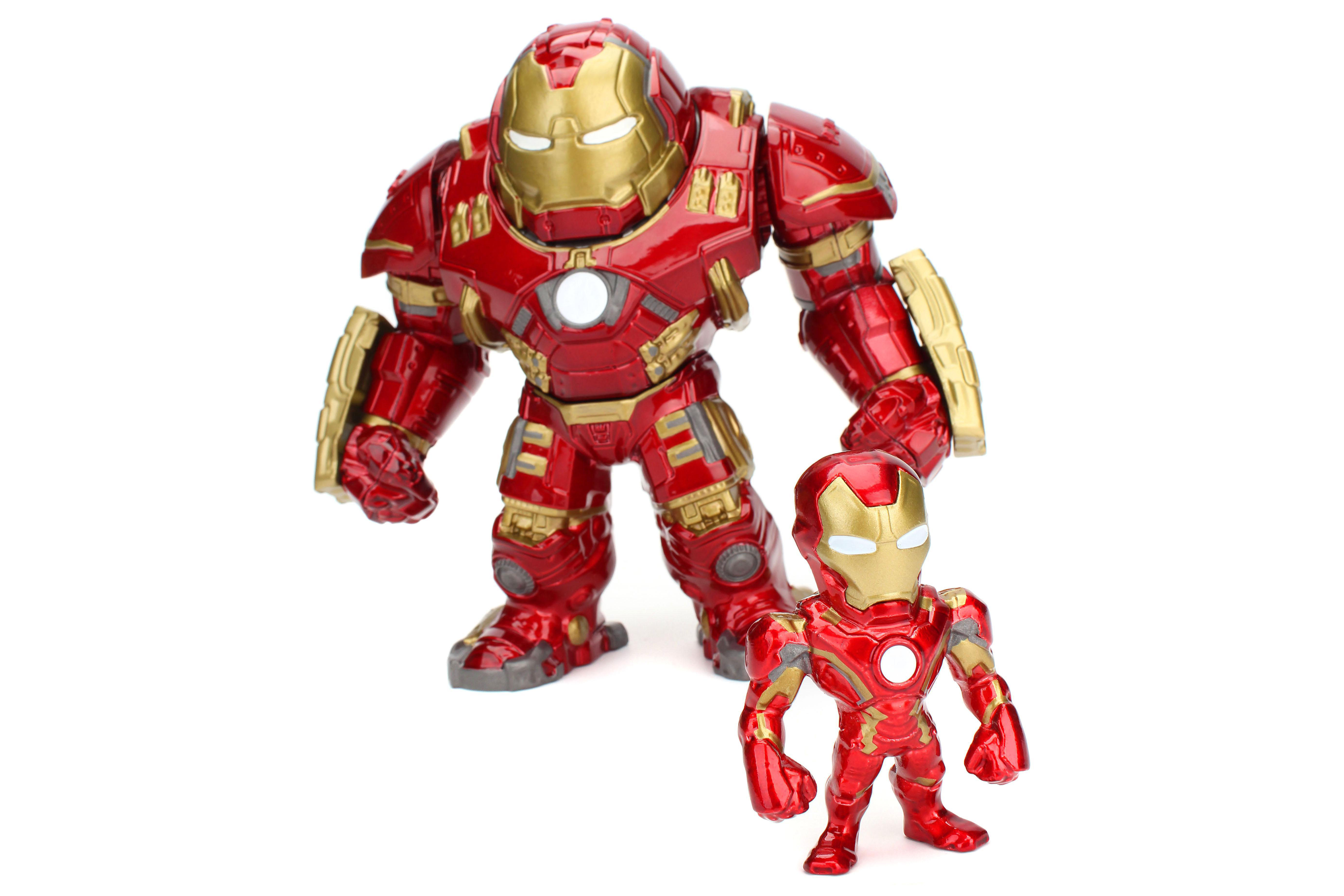 JADA Marvel Hulkbuster & Ironman, 15 cm & 5 cm Sammelfiguren Rot/Gold
