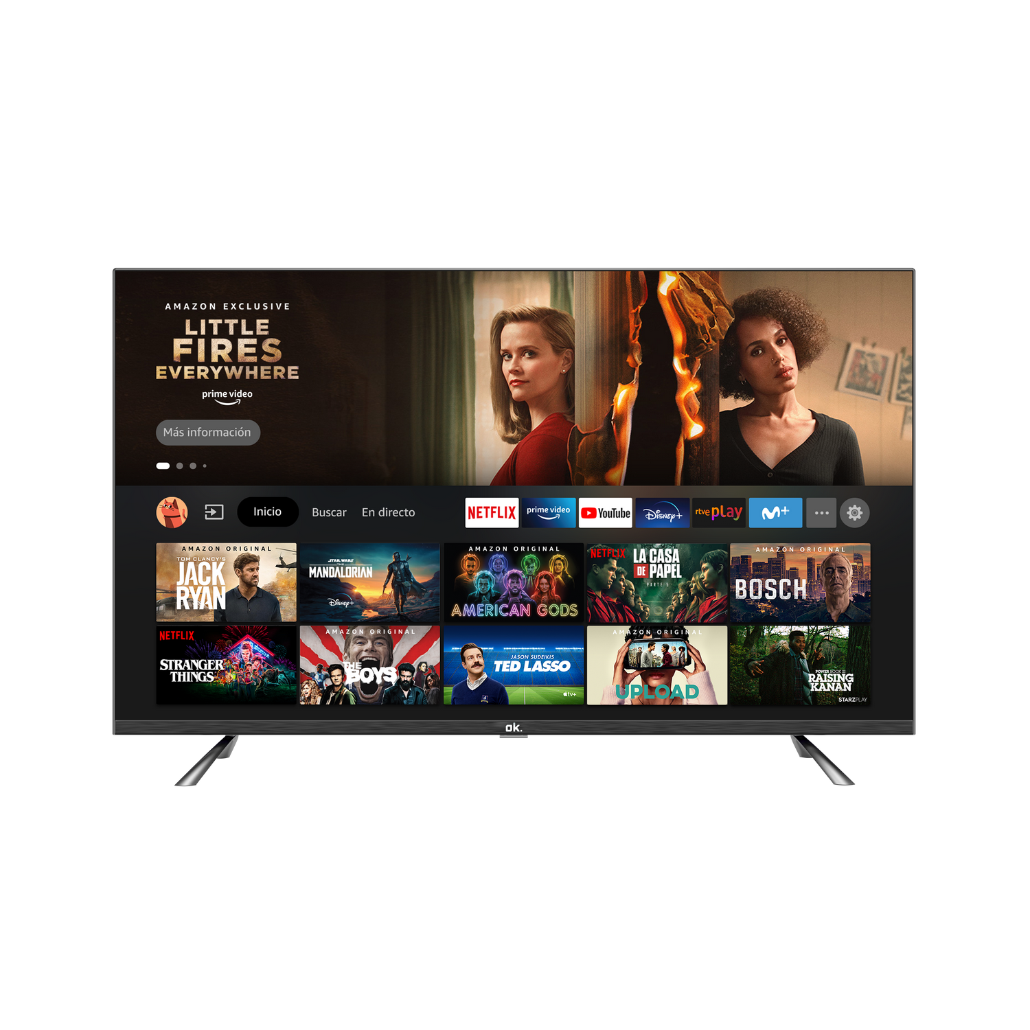 REACONDICIONADO TV DLED 58" - OK ODL 58950UT-TFB Fire TV, UHD 4K, Ultra Contrast, Wi-Fi, HDR10, HLG, Dolby Vision y Audio, Negro