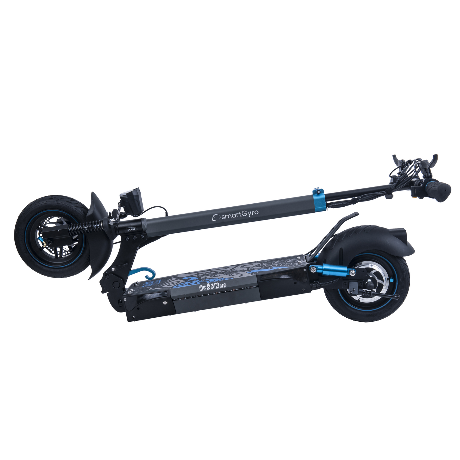 Patinete eléctrico - SmartGyro Rockway, 500 W, Hasta 120 Kg, 45 km, 3 velocidades, Negro