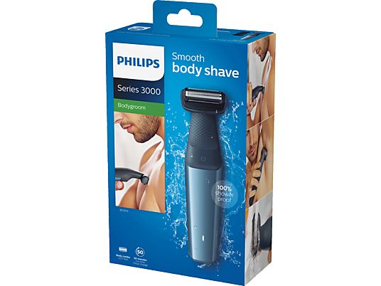 PHILIPS BG3015/15 Bodygroom Serie 3000 Bodygroomer, Blau/Schwarz, Akkubetrieb