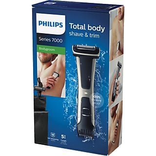 PHILIPS BG7025/15 Bodygroom Serie 7000 Bodygroomer, Silber/Schwarz, Akkubetrieb