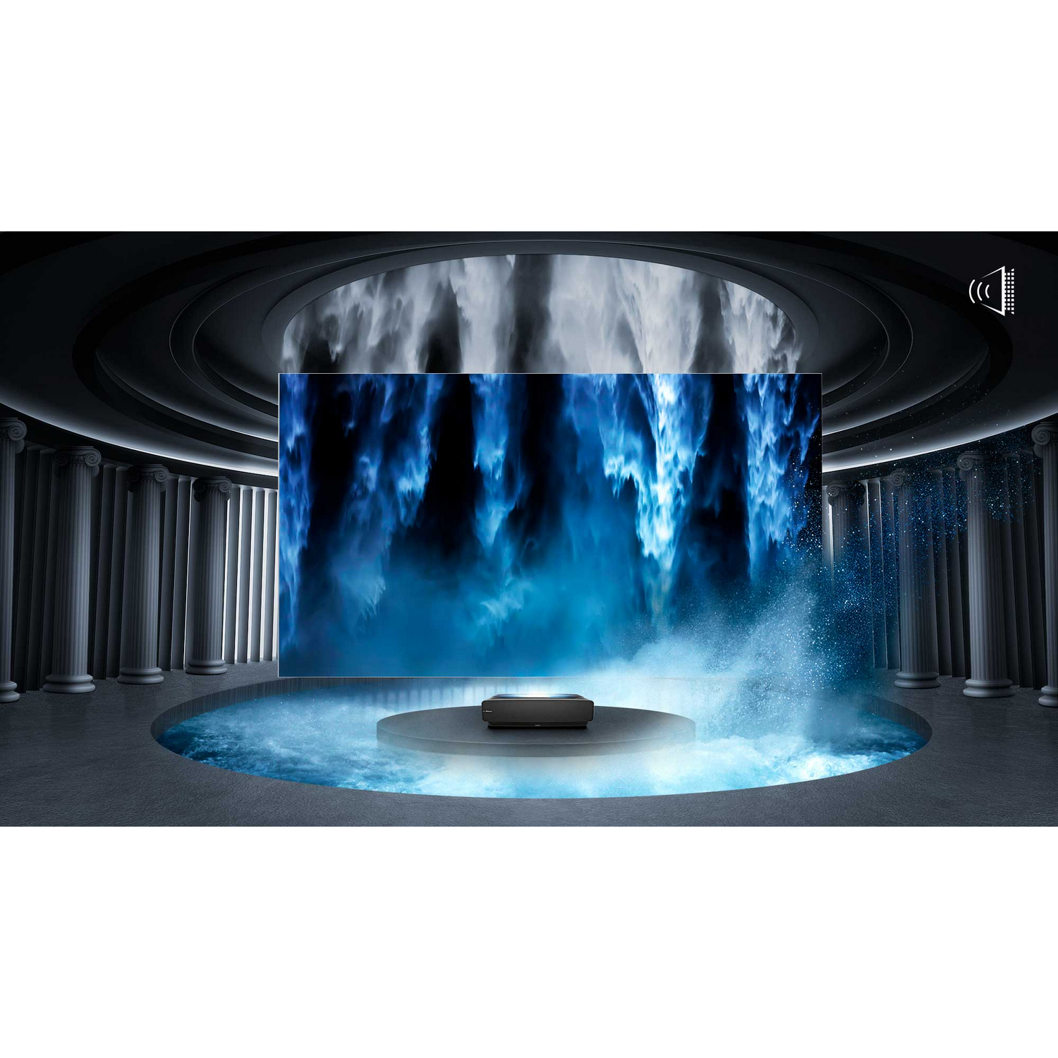 Proyector - Hisense Láser TV 88L5VG, UHD 4K, Dolby Atmos, HDR10, Pantalla sónica envolvente e instalación inc