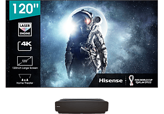 Proyector - Hisense Láser TV 120L5F-A12, UHD 4K, HDR10, Dolby Atmos, 2700lm, Pantalla ALR e instalación inc