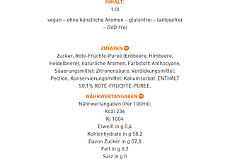 MONIN Fruchtpüree Le Fruit De Monin Rote Früchte 1l