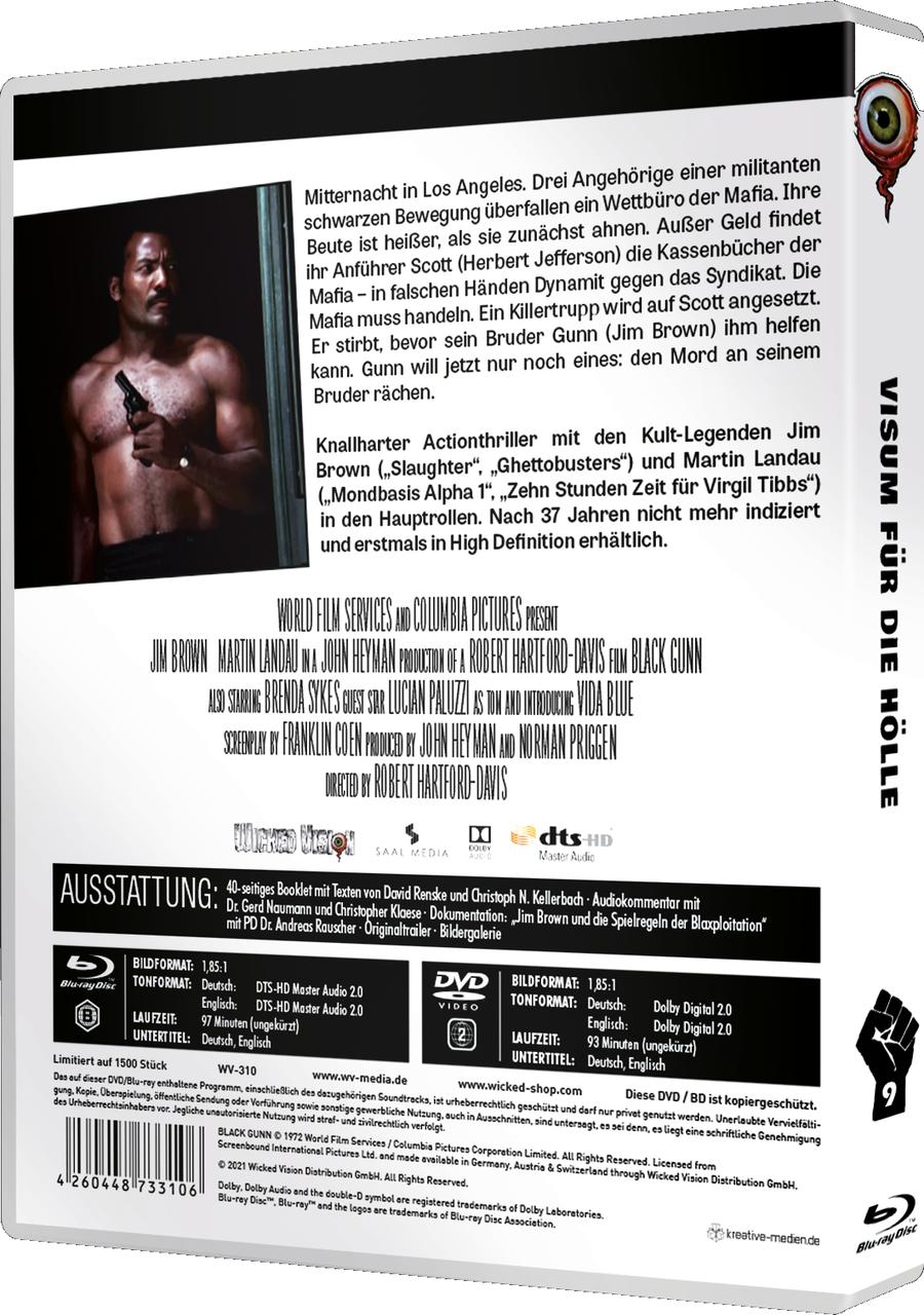 DVD-Cover mit Text und einem Bild eines Mannes mit einer Waffe. Text auf Deutsch.