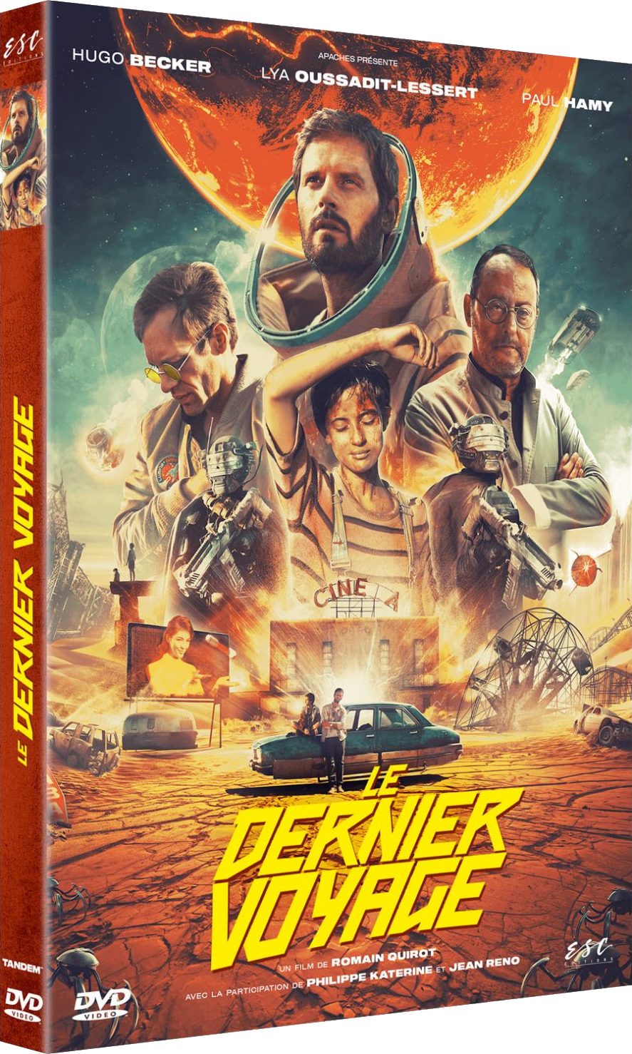 Filmover. Titel: Le Dernier Voyage. Mensen in ruimtepakken. De planeet is rood.