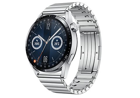Smartwatch - Huawei WATCH GT3 46mm Elite, 14 días, ritmo cardiaco 24h, SPo2, IA+100 deportes, GPS, 5Atm, Acero