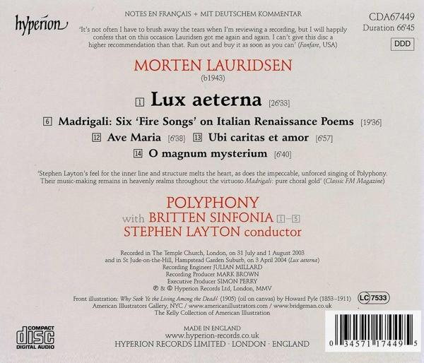 Polyphony With Britten Sinfonia - Morten Lauridsen: Lux Aeterna  - (CD)