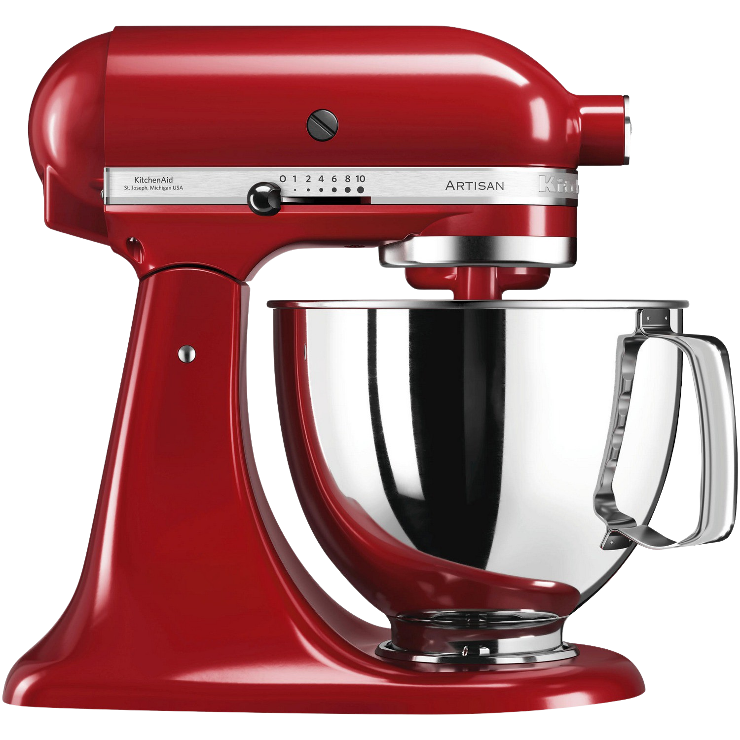 Robot amasador - Kitchen-Aid Artisan 5KSM125EER, 300W, Rojo