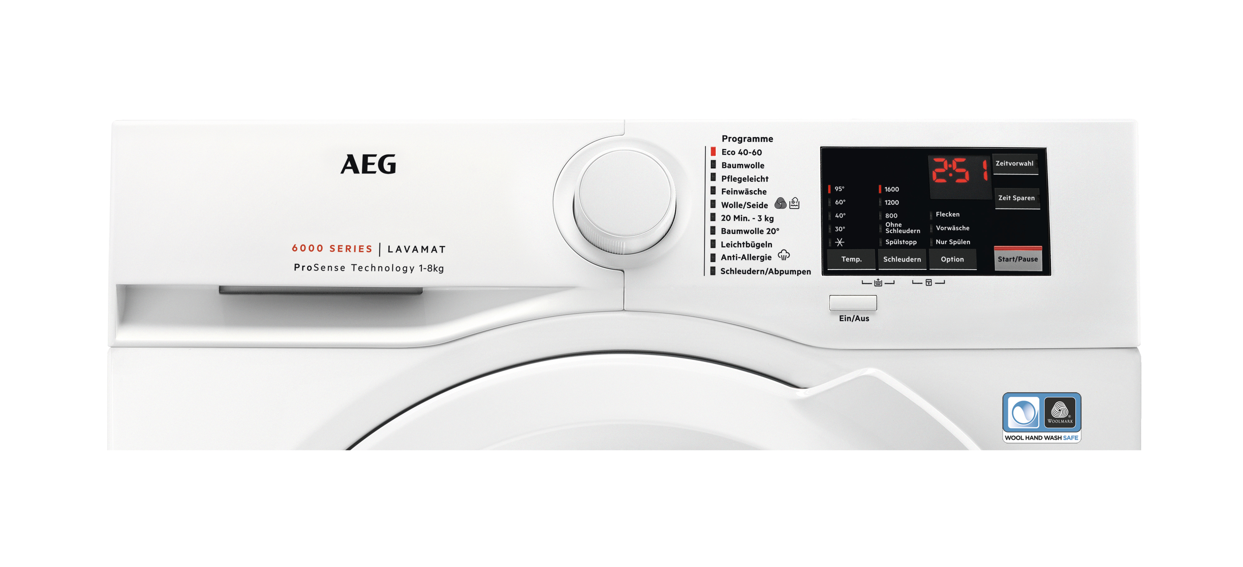 AEG L6FBA50680 Serie 6000 mit ProSense Mengenautomatik Waschmaschine (8 kg, 1551 U/Min., B, Ja)