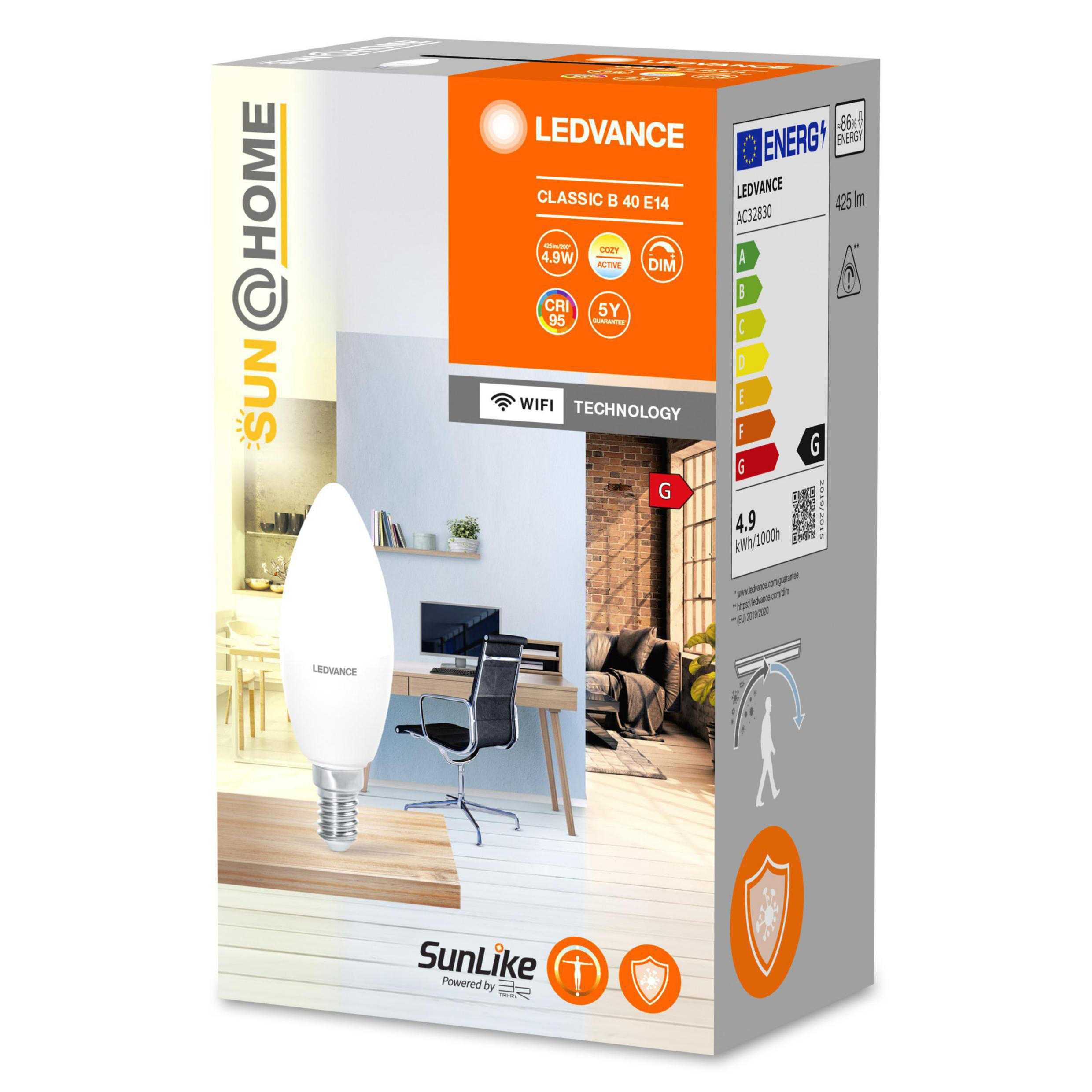 LEDVANCE SUN@Home Kerze 25W Ersatz E14 Glühbirne Tunable White