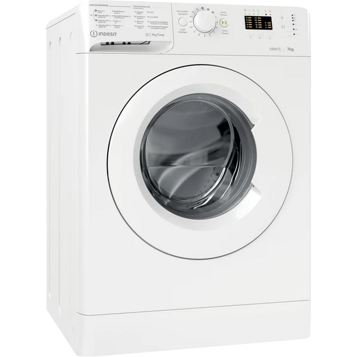 Lavadora carga frontal - Indesit MTWA 71252 W SPT, 7 kg, 1200 rpm, 16 Programas, Blanco