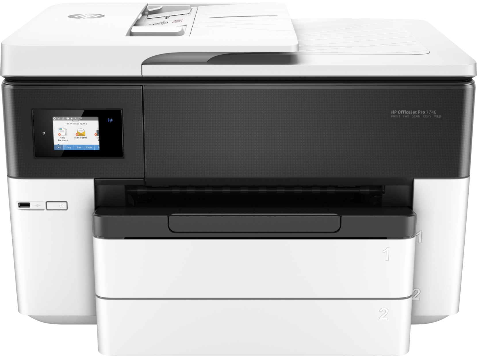 Impresora multifunción - HP OfficeJet Pro 7740, WiFi, Inyección tinta térmica, A3, 22 ppm, Wifi, Blanco