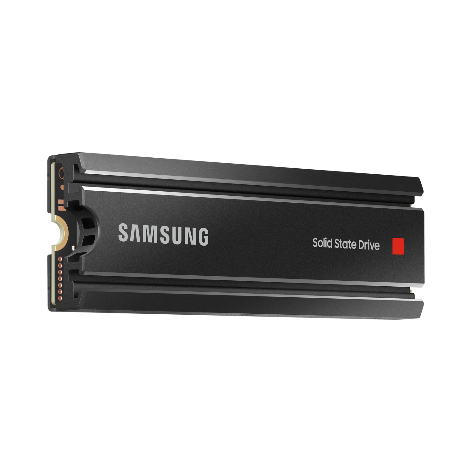 Unidad de estado sólido Samsung negra.