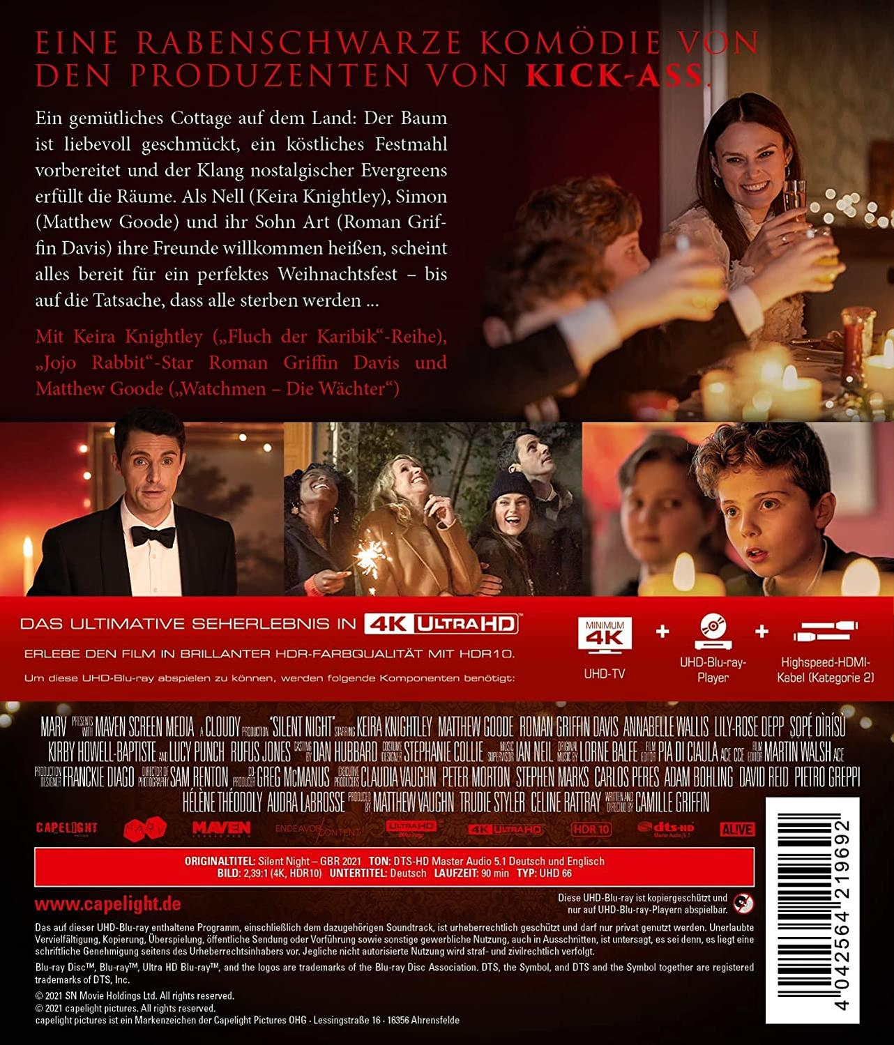 Filmposter. Schauspieler, Text und Bilder auf buntem Hintergrund. Details der Filmcredits sind sichtbar.