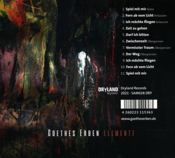 CD-Cover mit abstrakter Kunst und Titeln. Enthält den Bandnamen 'Goethes Erben'.