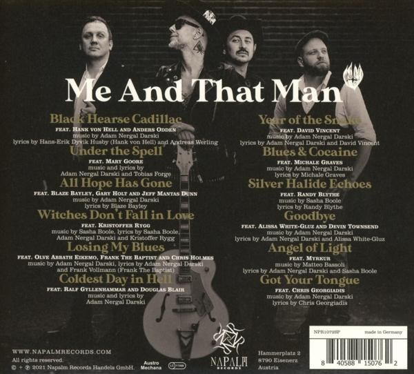 Albumcover mit Bandmitgliedern, Songtiteln und Credits.