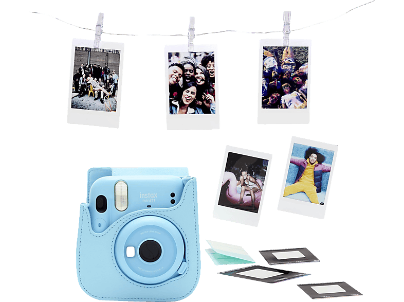 FUJIFILM instax mini 11 Bundle Sofortbildkamera, Sky-Blue