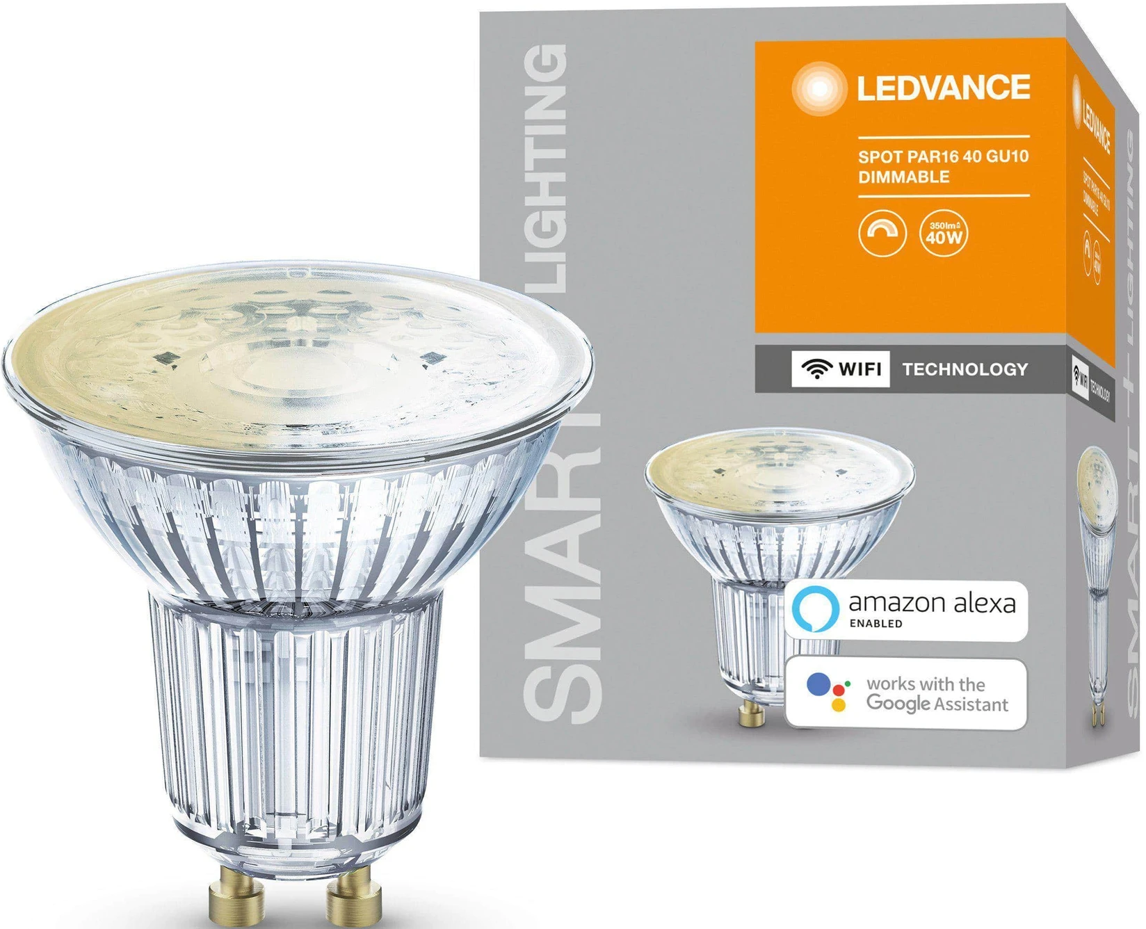 LEDVANCE Smart Lighting Box mit Glühbirne. Text: Smart Lighting.