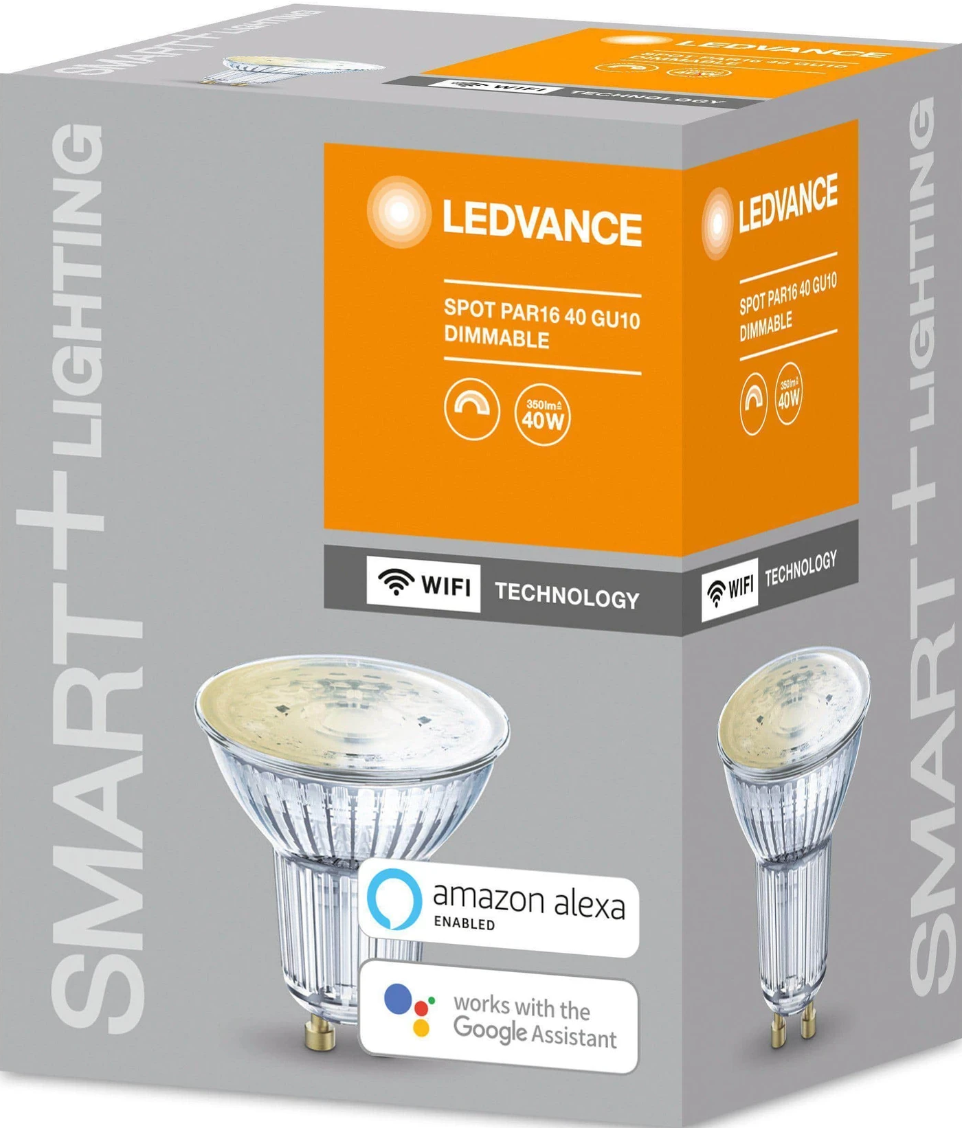 LEDVANCE Smart Spot PAR16 Glühbirnenbox, mit dimmbaren Einstellungen.