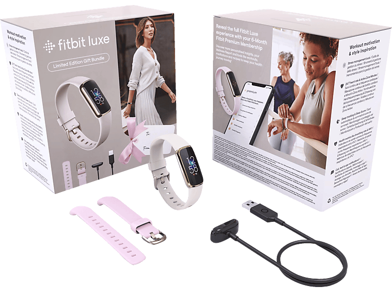 FITBIT Luxe Limited Edition Gift Bundle, Fitness Tracker, S, L, Gold