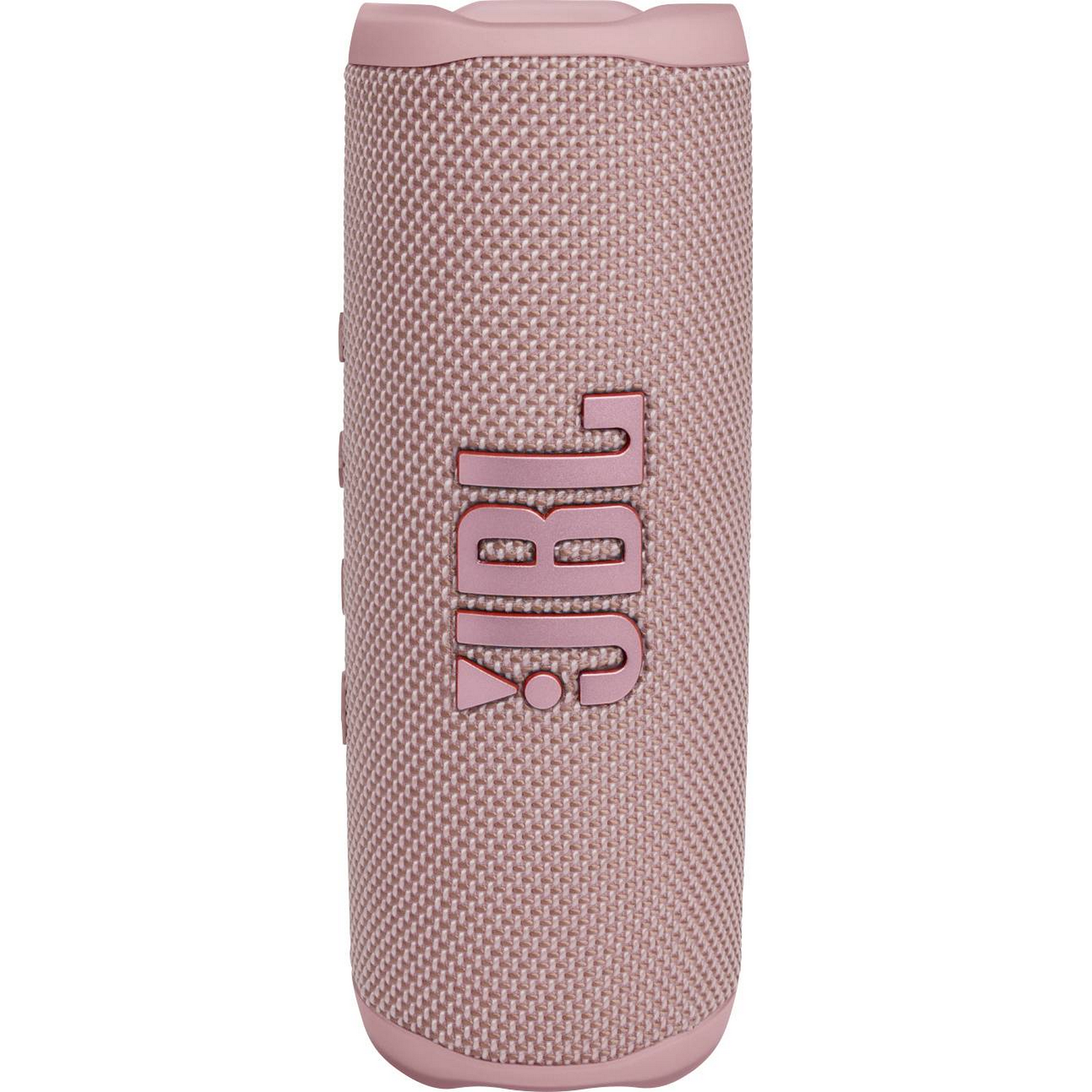 Un altavoz JBL rosa con el logotipo de JBL en un lateral.