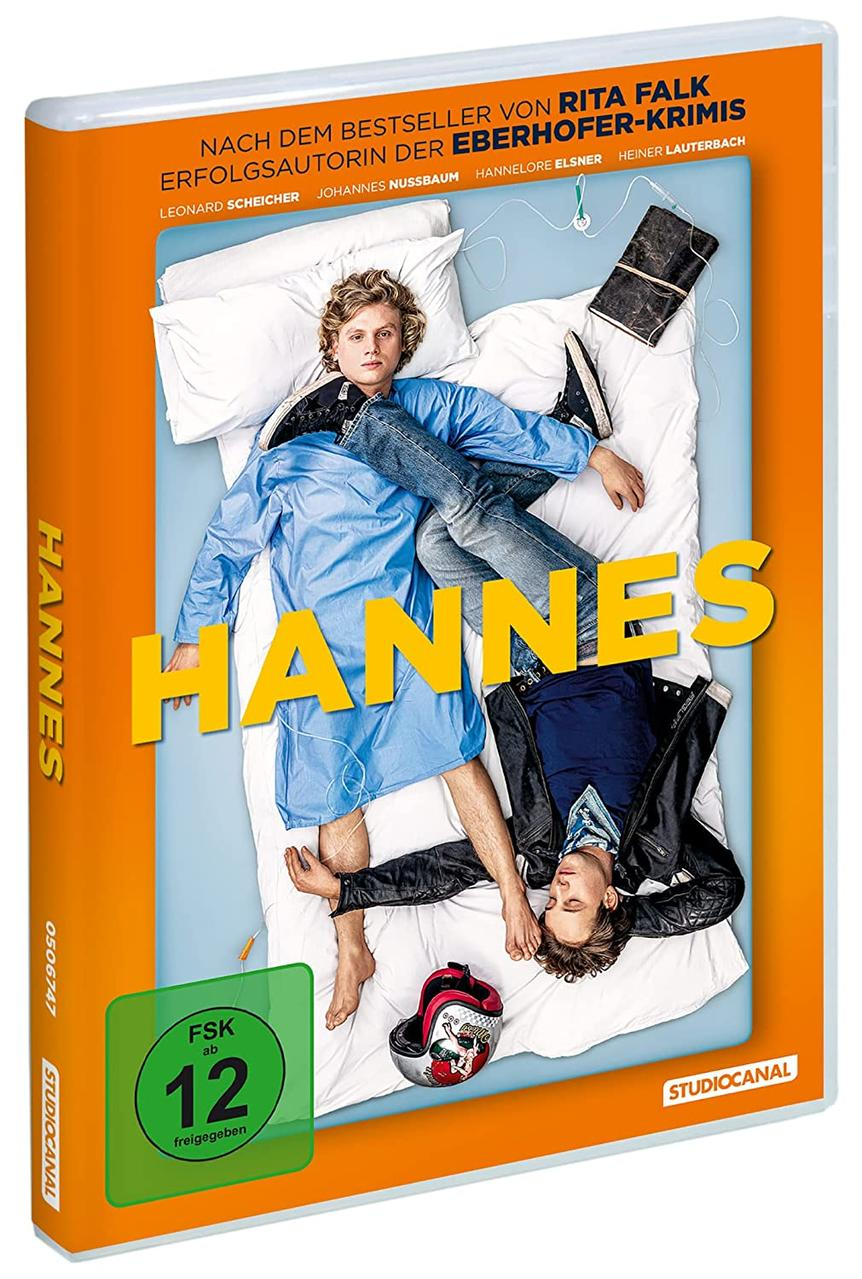 Eine DVD-Hülle mit dem Filmtitel: HANNES. Drei Personen befinden sich auf dem Cover im Krankenhaus.